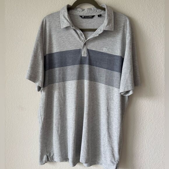 Travis Mathew Men’s XL Golf Polo Shirt Gray Performance Stretch Cotton Blend - Picture 1 of 6